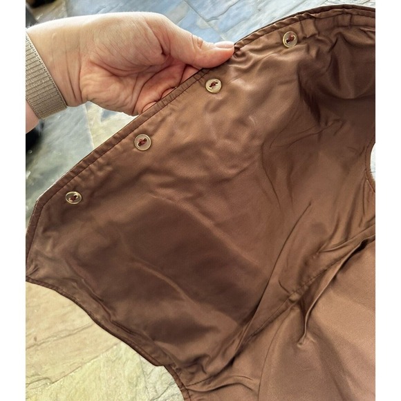 Vtg 70s Pioneer Leather Vest Mens Sz S Western Cowboy Equestrian Button Down​​​ - Picture 8 of 11